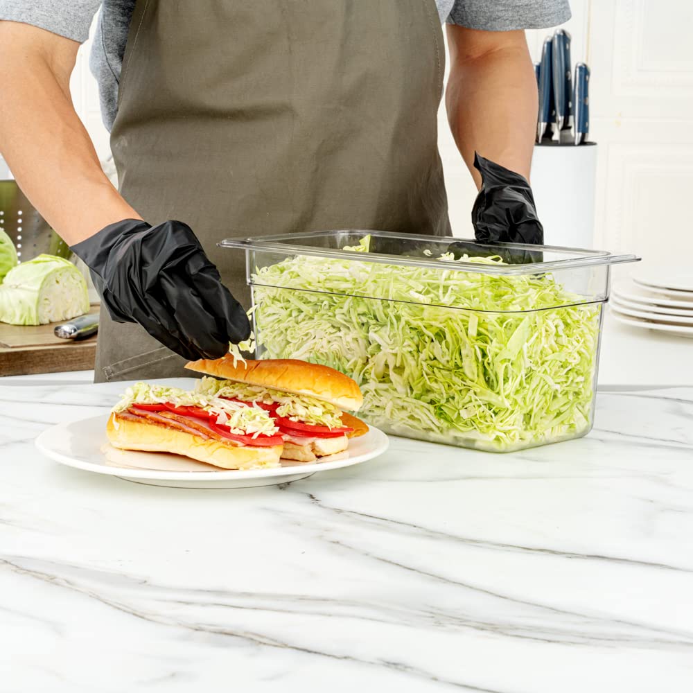 Restaurantware 1/3 Size Food Storage Containers - 10 Pack 6 Inch Deep Rectangle Proofing Boxes with Graduated Measurements | Clear Plastic Food Grade Containers | Dishwasher Safe | Lids Sold Separately | Perfect for Baking, Meal Prep & Commercial Kitchen Storage