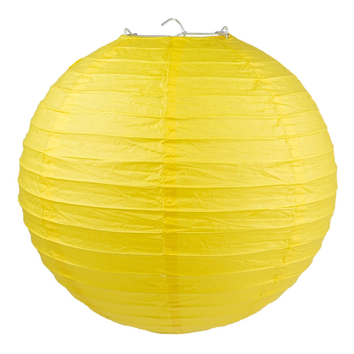 Round Paper Lanterns 10 Pack - Yellow Hanging Lanterns for Wedding & Party Decor (14