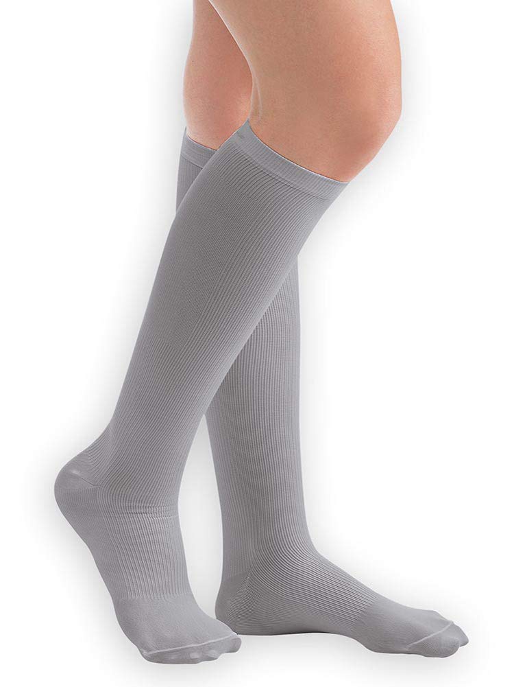Men's Compression Socks 15-20 mmHg Moderate Support - Grey XL - Made in USA - Ideal for Travel, Work & Varicose Vein Relief