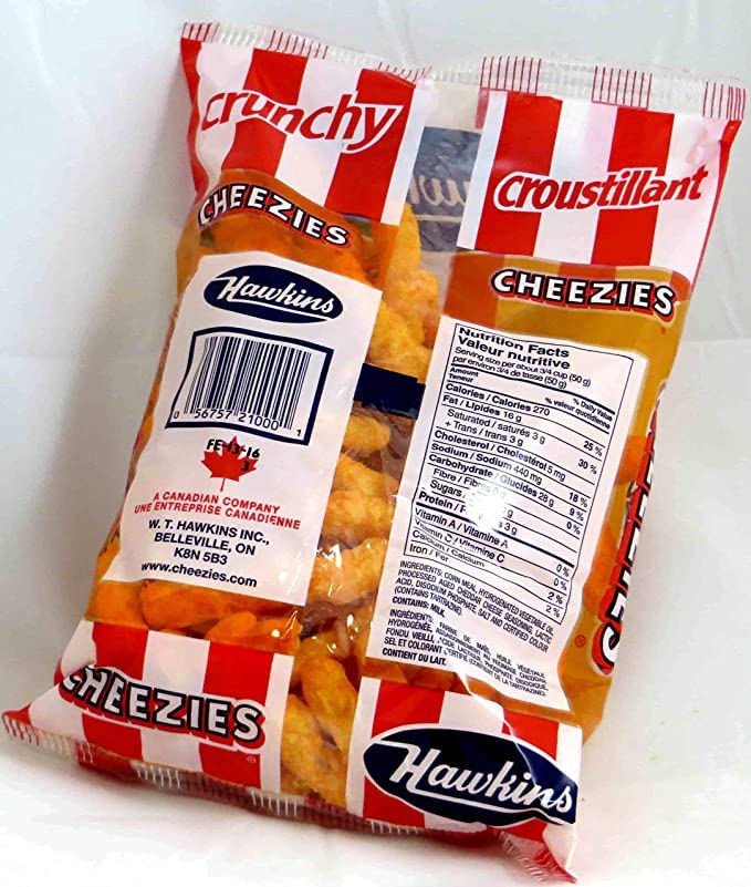 Hawkins Cheezies Real Cheddar Cheese Snacks - Crunchy Baked Cheese Puffs, 7.4oz (210g) | Gluten-Free Canadian Snack | Perfect for Parties, Movie Nights & Lunchboxes