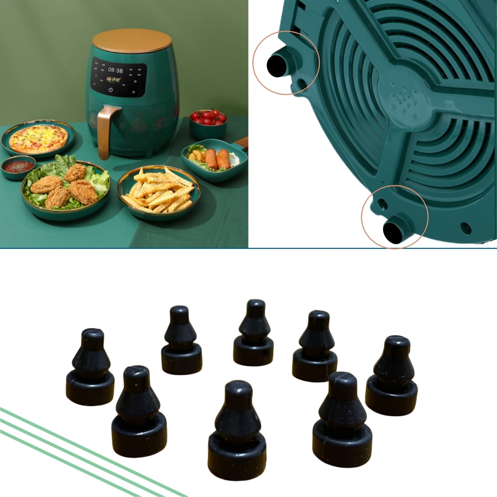 Replaceable Rubber Feet for Slow Cooker - 8 Pack Non-Slip Protective Pads to Prevent Scratches & Marks | Compatible with Most Slow Cooker Models | Ideal for Kitchen Countertops & Dining Tables