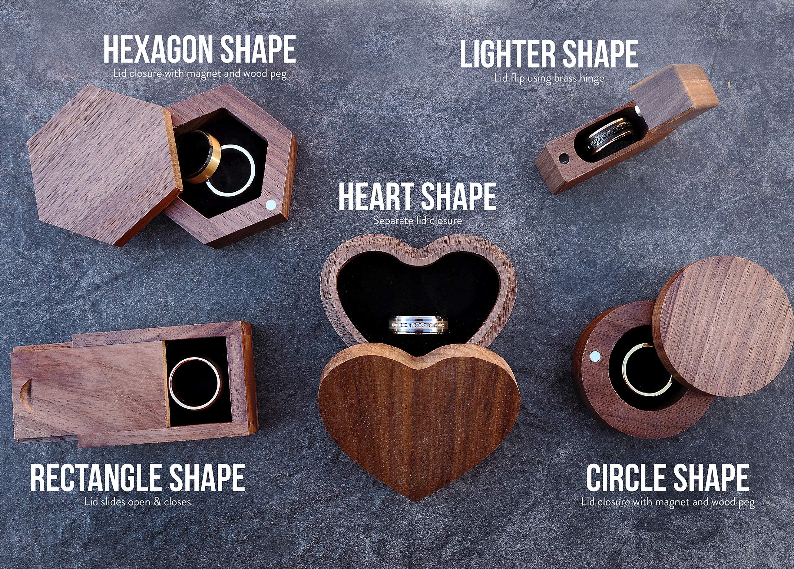 Adventure Awaits Wedding Ring Box - Nature Inspired Proposal Box for Hikers & Outdoor Enthusiasts - Perfect for Forest, Mountain & Wanderlust Proposals - Eco-Friendly Wooden Ring Holder for Romantic Engagements