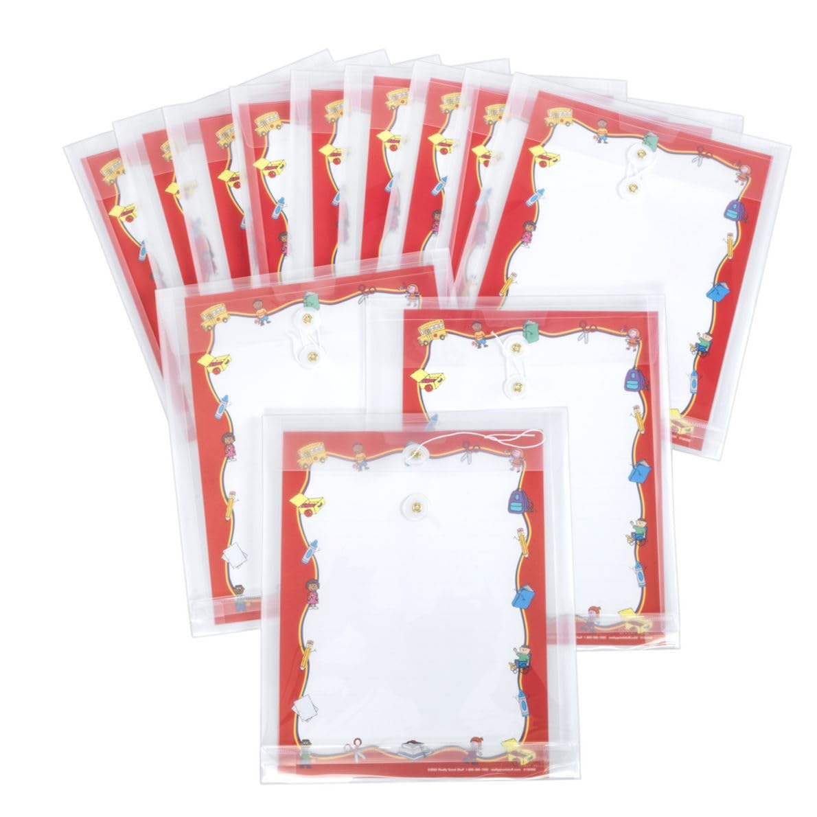 Really Good Stuff Student Take-Home Plastic Envelopes - Pack of 12 Durable School Supply Pouches for Homework, Notes & Permission Slips | Perfect for Teachers, Parents & Classroom Organization