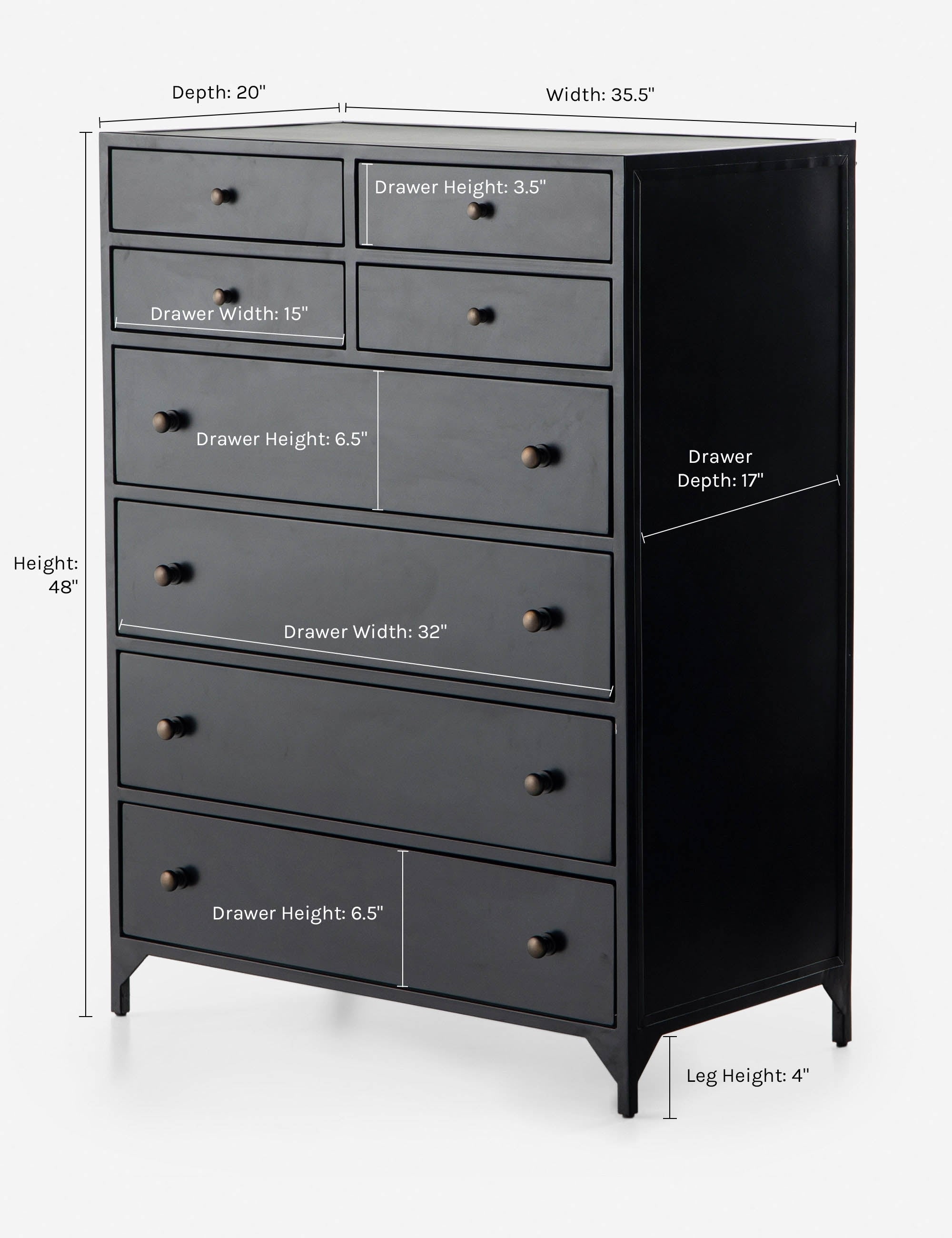 Verruca Tall Dresser - 6-Drawer Wooden Chest for Bedroom Storage - Perfect for Organizing Clothes, Linens & Accessories in Master Bedroom or Guest Room