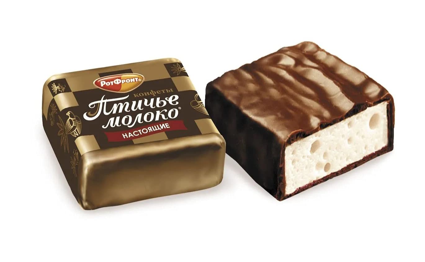 Premium Russian Bird's Milk Chocolate Soufflé Candy - Creamy Vanilla Marshmallow & Chocolate Delight (1kg/2.2lb) | Perfect for Gifts, Dessert Toppings & Gourmet Treats