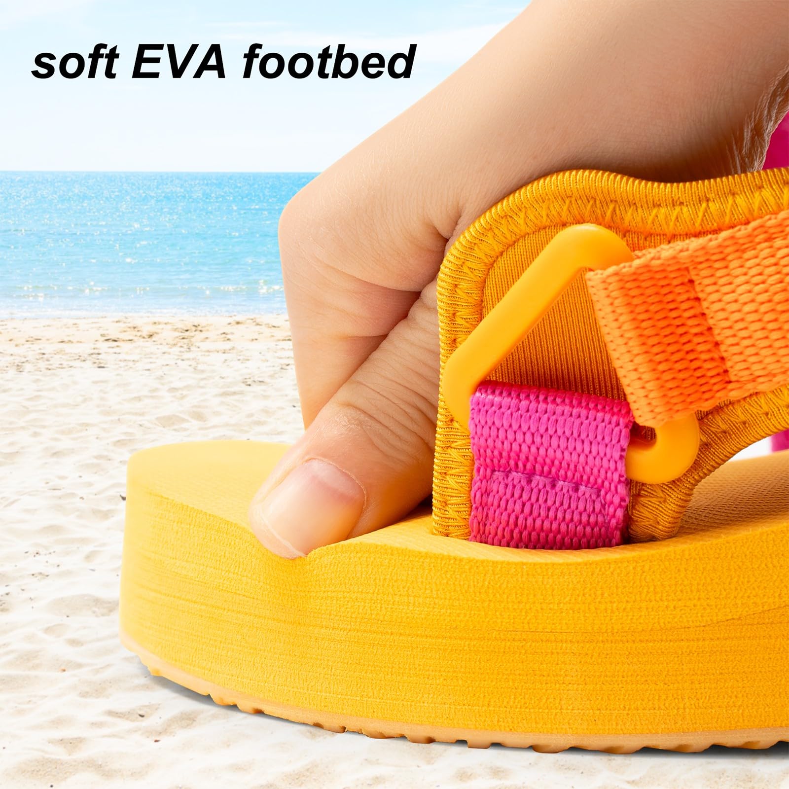 Dodow Women's Sport Sandals - Lightweight Walking & Hiking Sandals with Arch Support - Breathable Athletic Beach Water Shoes for Outdoor Activities, Travel & Summer Adventures
