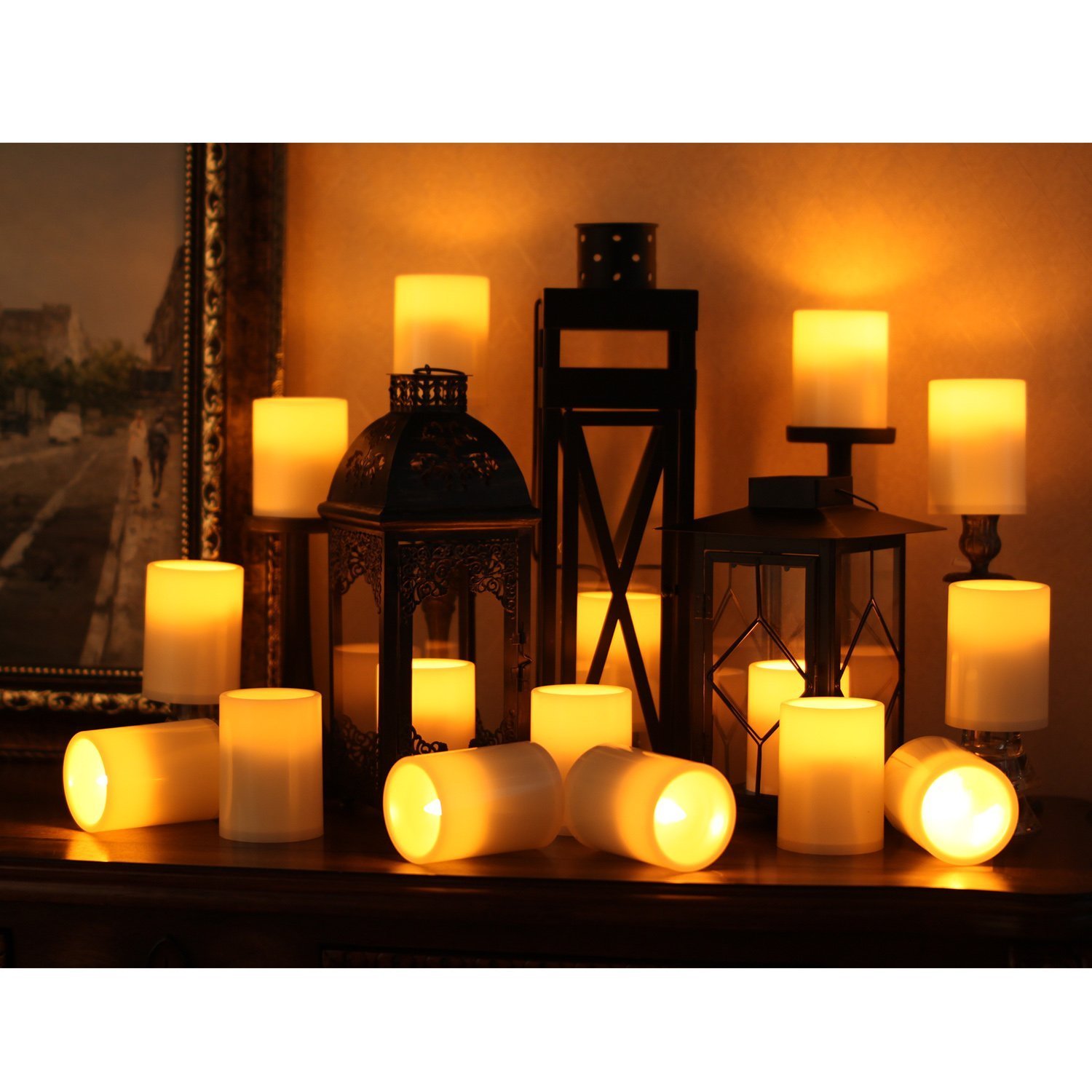 24-Pack Flameless LED Pillar Candles - Battery Operated Indoor/Outdoor Decorative Lights with 4/8 Hour Timer - Perfect for Weddings, Parties, Home Decor & Holiday Lighting