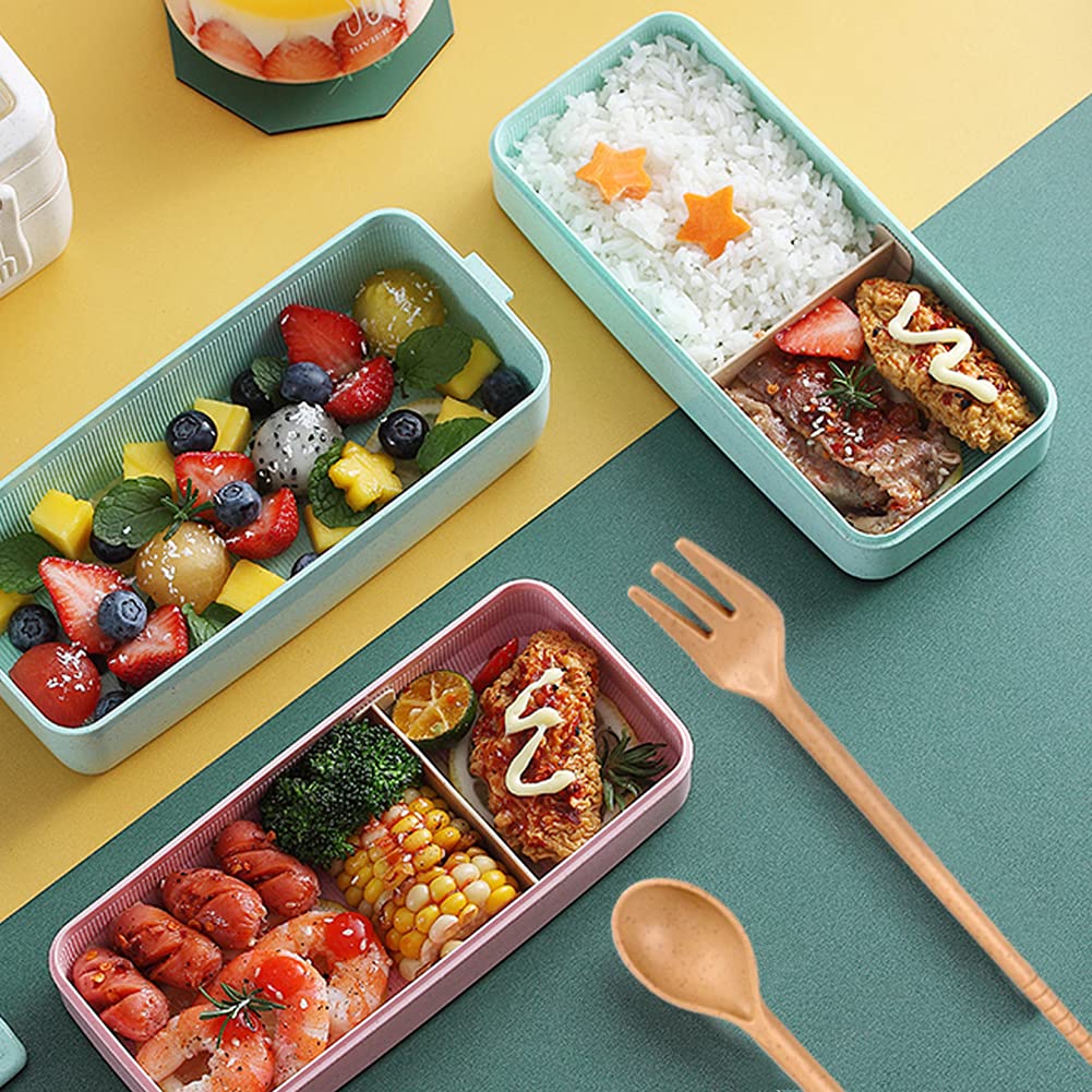 **Eco-Friendly 3-in-1 Wheat Straw Bento Box - Leakproof & Stackable Lunch Container for Adults & Kids | Perfect for Meal Prep, Office, School & Picnics**
