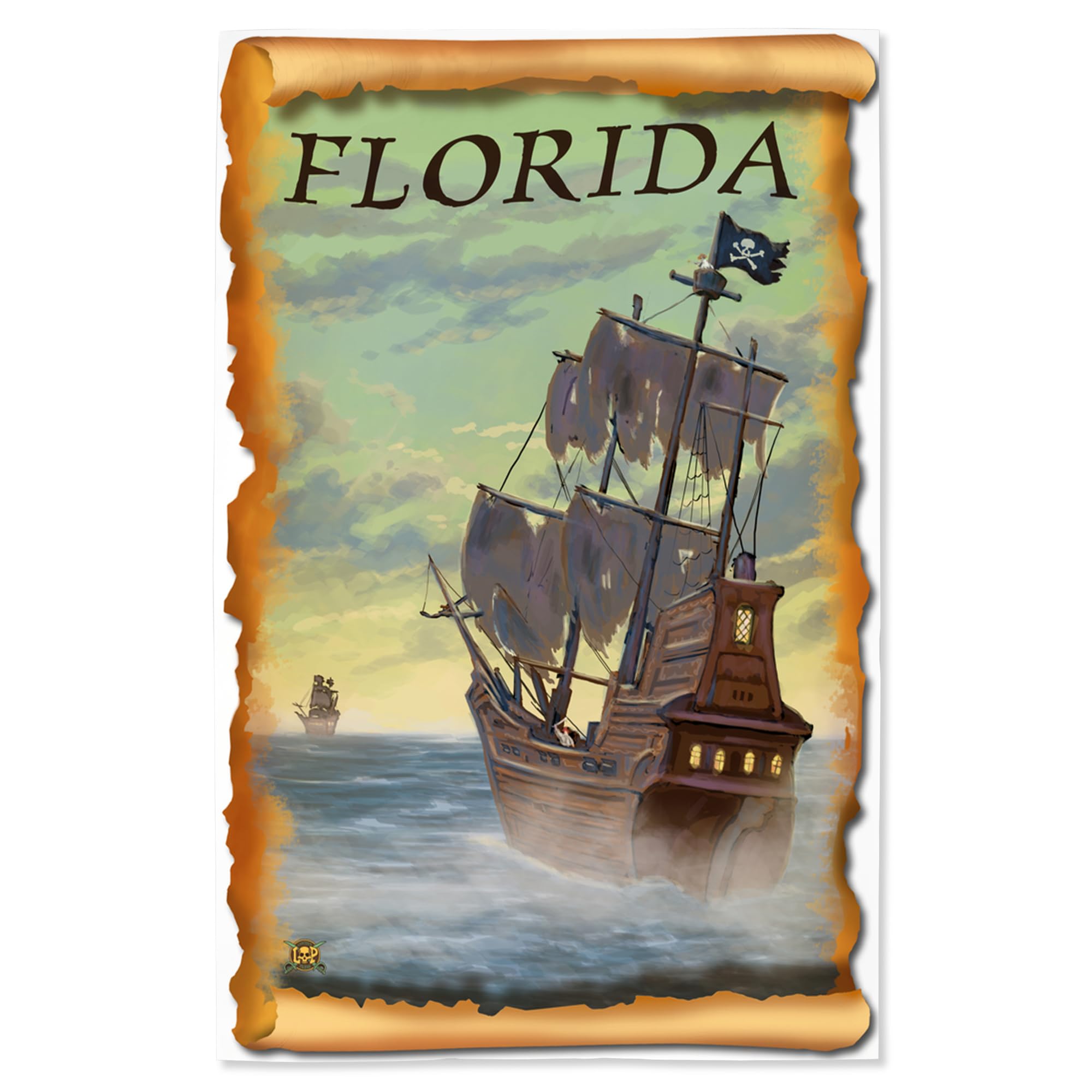 Lantern Press 16x24 Inch Giclee Art Print - Pirate Ship in Florida - Premium Wall Decor for Living Room, Bedroom & Office