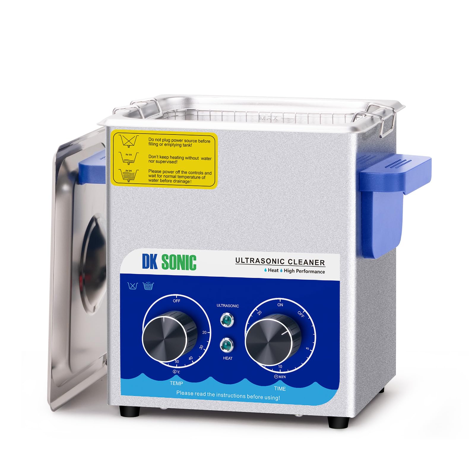 DK SONIC 2L Ultrasonic Cleaner - Stainless Steel Jewelry Cleaner with Timer, Heater & Basket | Professional Cleaning for Jewelry, Eyeglasses, Coins, Carburetor Parts | Perfect for Home, Jewelry Stores & Repair Shops (110V, 0.53Gal)