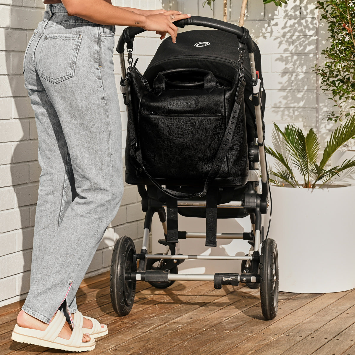 Up All Night Pram Straps - Adjustable Baby Stroller Safety Harness (Black) for Secure Infant Stroller & Shopping Cart Use