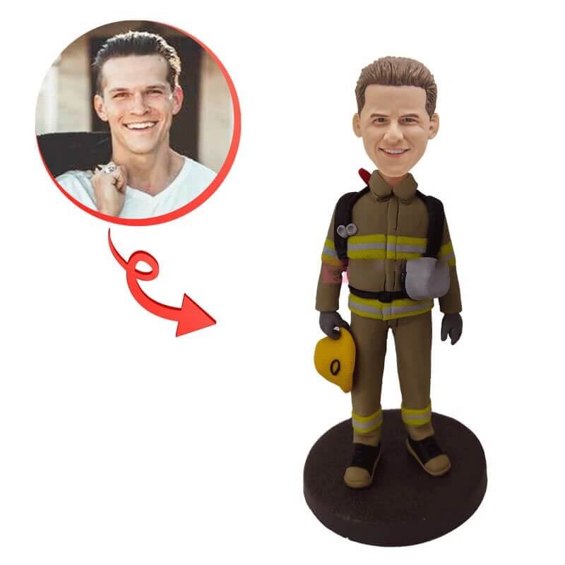 Custom Firefighter Bobblehead - Personalized Firemen Figurine for Gifts, Office Decor & Collectibles | Perfect for Retirement, Appreciation & Firefighter-Themed Events