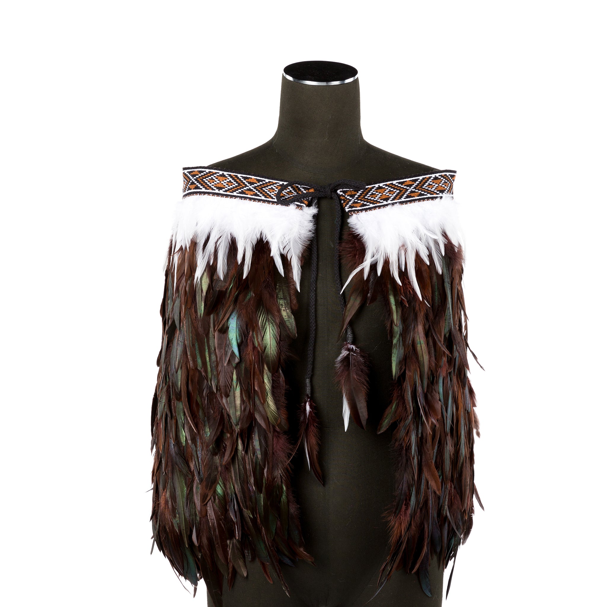 Elegant Half-Length Feather Cape for Adults - XL Size | Gothic Costume Accessory for Halloween, Cosplay & Renaissance Fairs