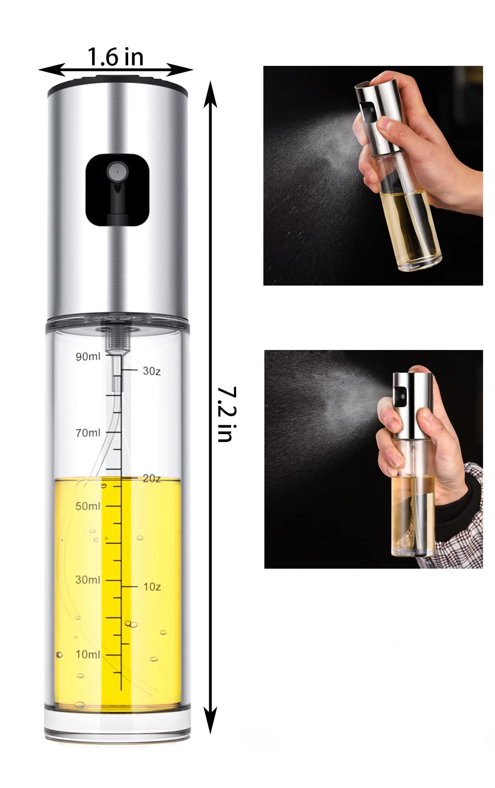 Best 100ml Olive Oil Sprayer for Cooking - Non-Aerosol Oil Spritzer for Air Fryer, Salad, BBQ & Roasting | Perfect for Healthy Cooking, Baking & Grilling at Home