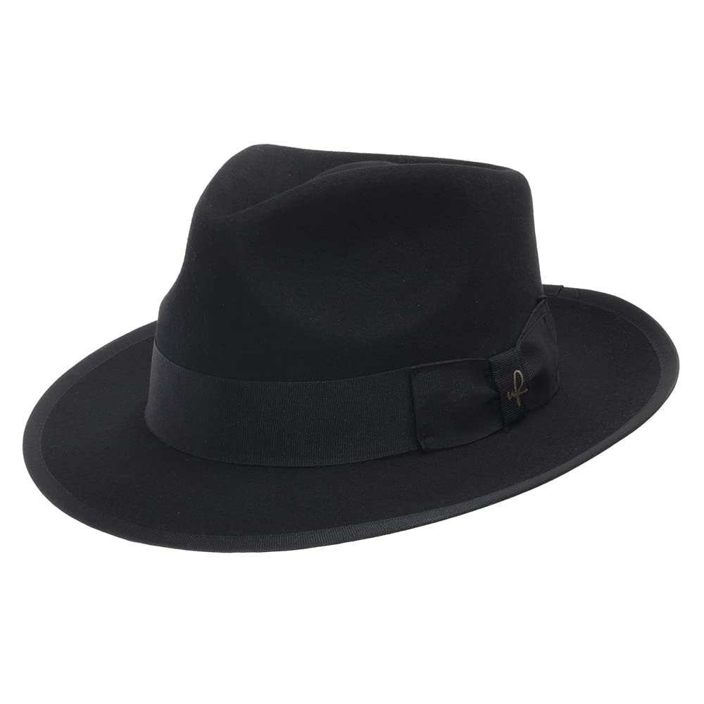 Stylish Manhattan Fedora Wool Felt Dress Hat for Men - Classic Vintage Fashion Accessory for Weddings, Parties & Formal Events