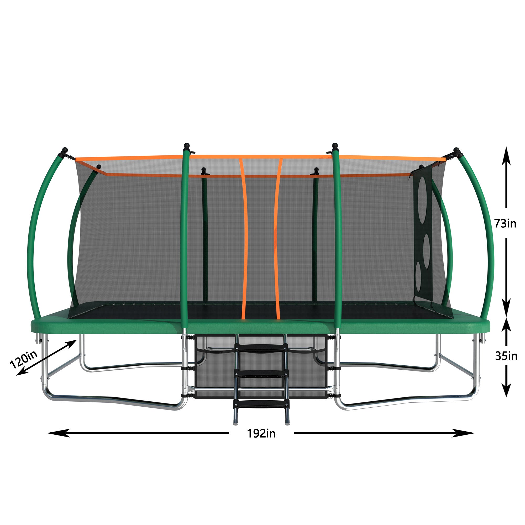 10X16FT Outdoor Square Trampoline for Kids & Adults - Heavy Duty Rectangular Bouncing Mat with Safety Net - Perfect for Backyard, Gym Training, and Family Fun Activities