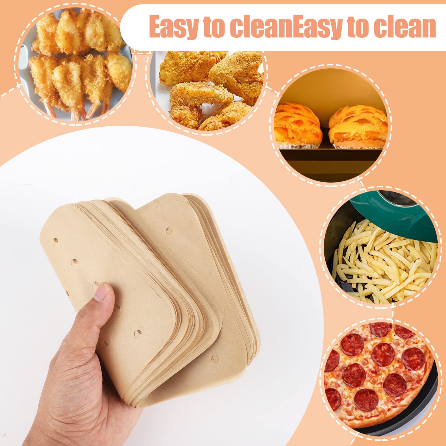 120 Pcs Nonstick Perforated Air Fryer Paper Liners - Compatible with Ninja Foodi Dual Air Fryer, DZ201 & DZ401 - Perfect for Healthy Cooking, Crispy Snacks & Easy Cleanup