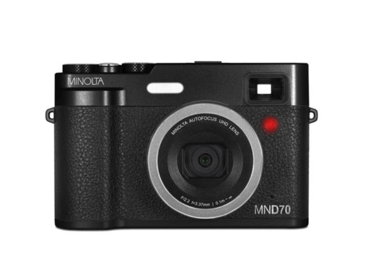 MINOLTA MND70 Retro 48MP Autofocus Camera - 5K Ultra HD Dual Lens WiFi Digital Camera (Black) - Perfect for Travel, Vlogging & Street Photography - No Memory Card Included