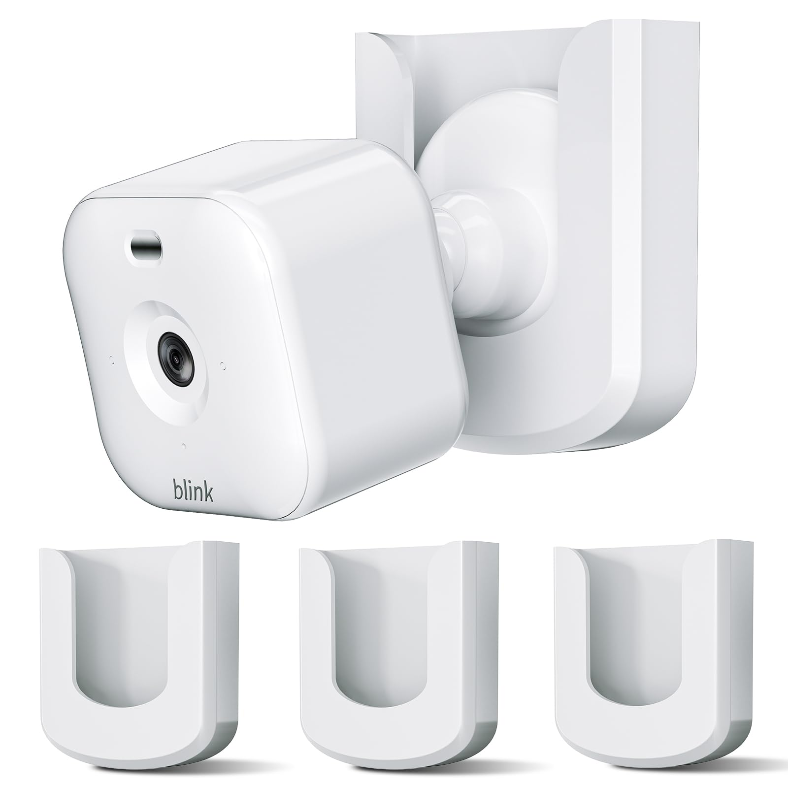 No Drill No Screw Blink Mini Camera Mount - Strong Adhesive Wall Mount for Blink Mini/Mini 2/Outdoor 4 (Camera Not Included) - Easy Installation Indoor Security Camera Holder - 3 Pack White - Perfect for Home, Office & Baby Monitor Setup