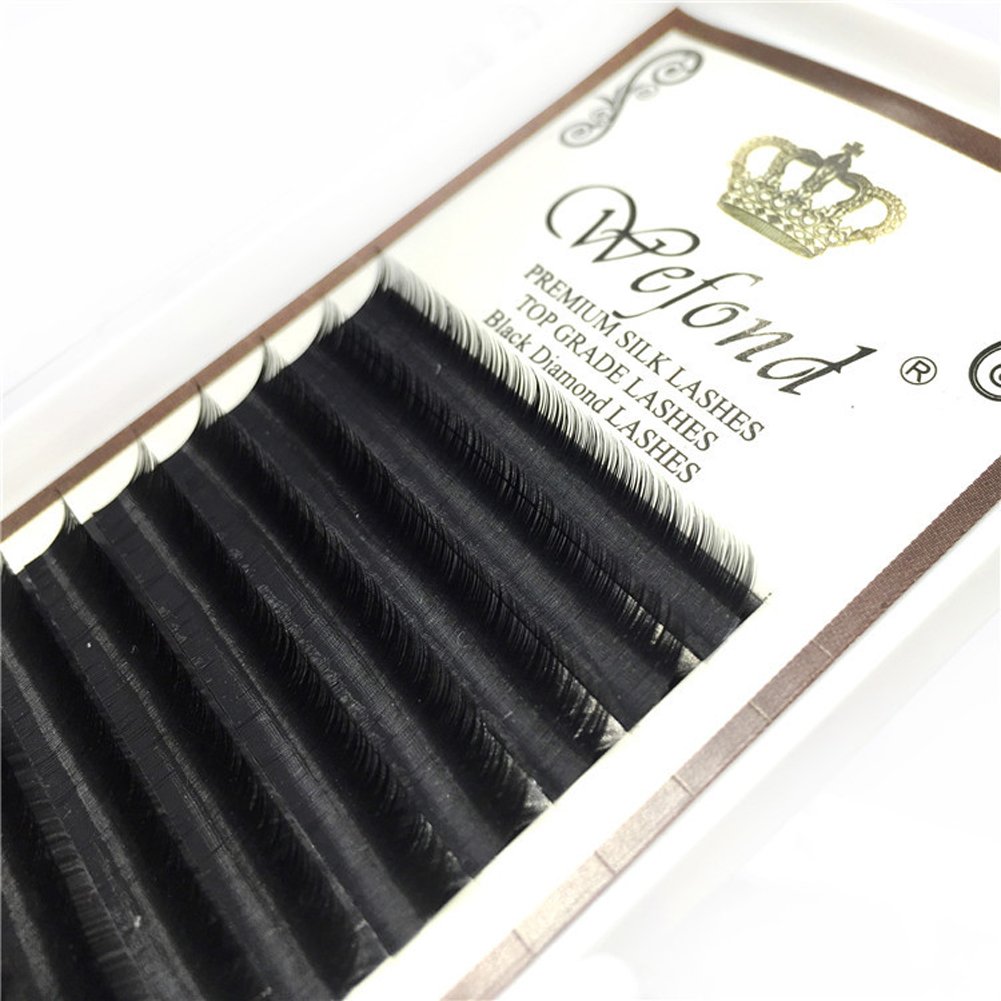 Scala 3D Russia Volume 12 Rows 0.07mm D Curl Silk Individual Eyelash Extensions - Handmade Natural Long Mink Lashes (D-12mm) for Professional Salon & Bridal Makeup