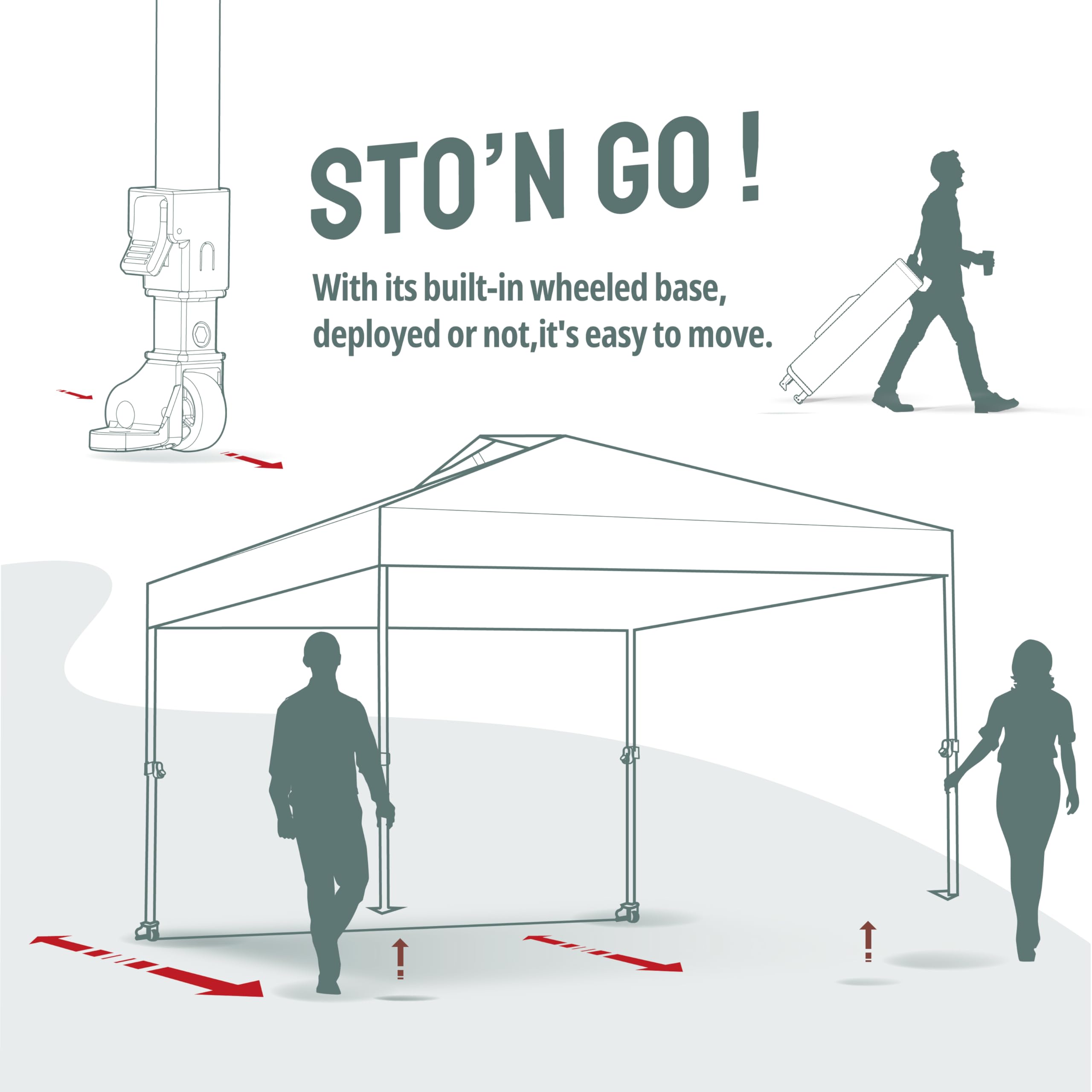 CROWN SHADES 12x12 Pop Up Canopy Tent - Instant Commercial Canopy with 150D Silver Coated Fabric - Includes Removable Sidewall, 4 Ropes, 8 Stakes & Weight Bags - Portable STO 'N Go Bag - Perfect for Outdoor Events, Farmers Markets, Beach Parties & Camping - White