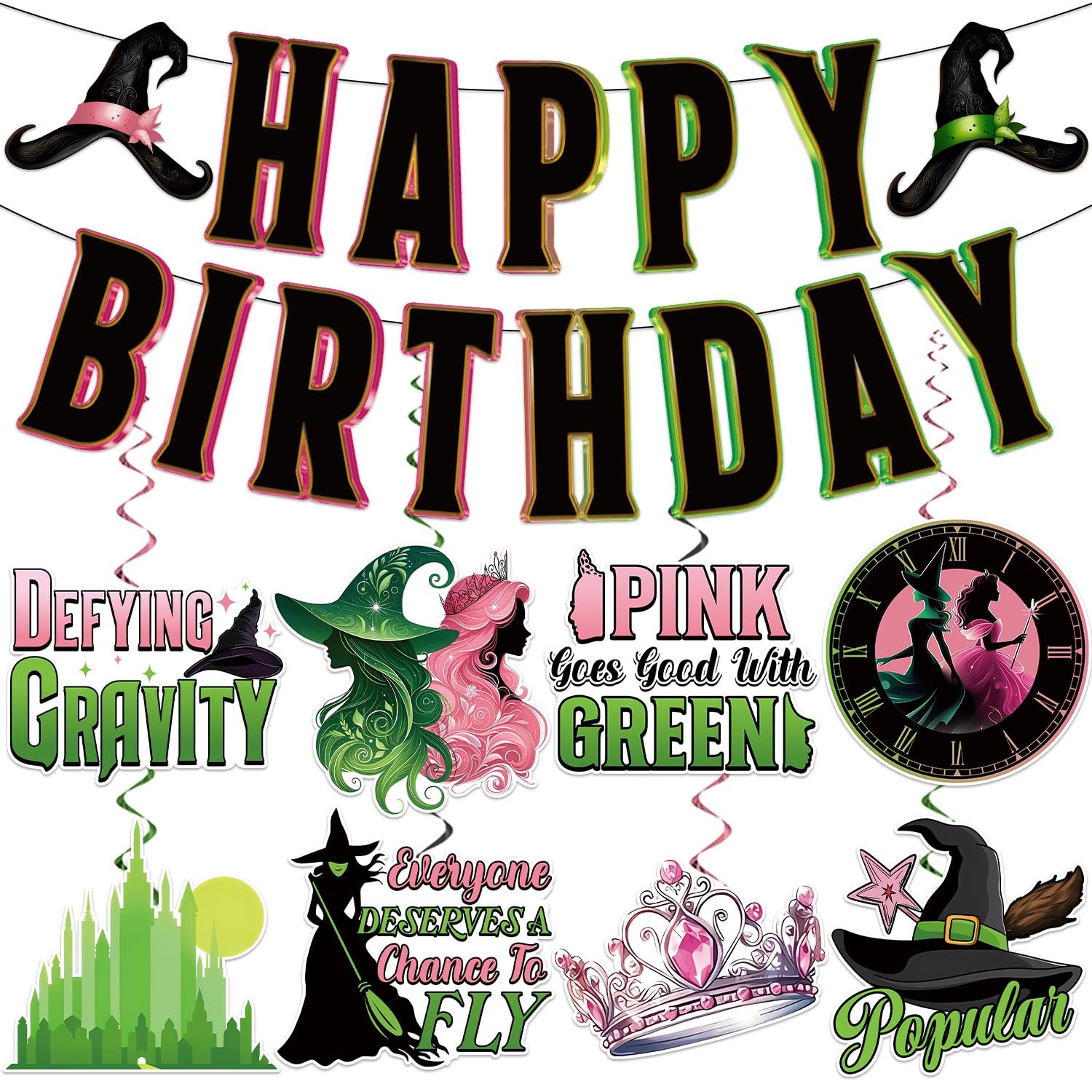 Movie Themed Birthday Decorations Set - Hanging Banner, Swirls & Party Supplies for Kids Birthday Party | Perfect for Movie Night, Themed Celebrations & Fun Family Gatherings