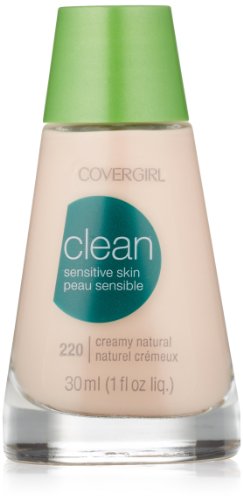 CoverGirl Clean Sensitive Skin Liquid Makeup - Creamy Natural (N) 220, 1.0 oz (Pack of 2) | Hypoallergenic Foundation for Sensitive Skin | Perfect for Daily Wear & Natural Makeup Looks
