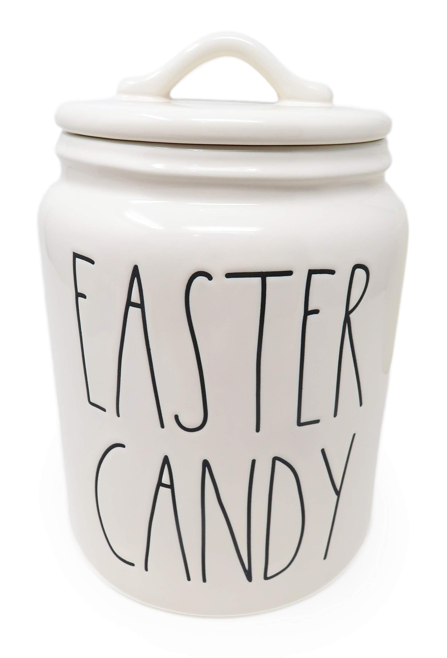 Rae Dunn by Magenta Easter Candy Ceramic Canister - 8 Inch Medium Size Jar for Holiday Treats, Kitchen Storage & Home Decor