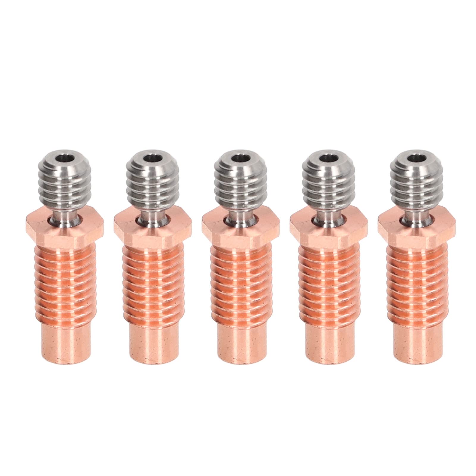 5 Pcs High Hardness Wear-Resistant Bi-Metal Throat Tube for 3D Printer - M6 & M7 Thread Heatbreak - Perfect for High-Temperature Printing & DIY Projects