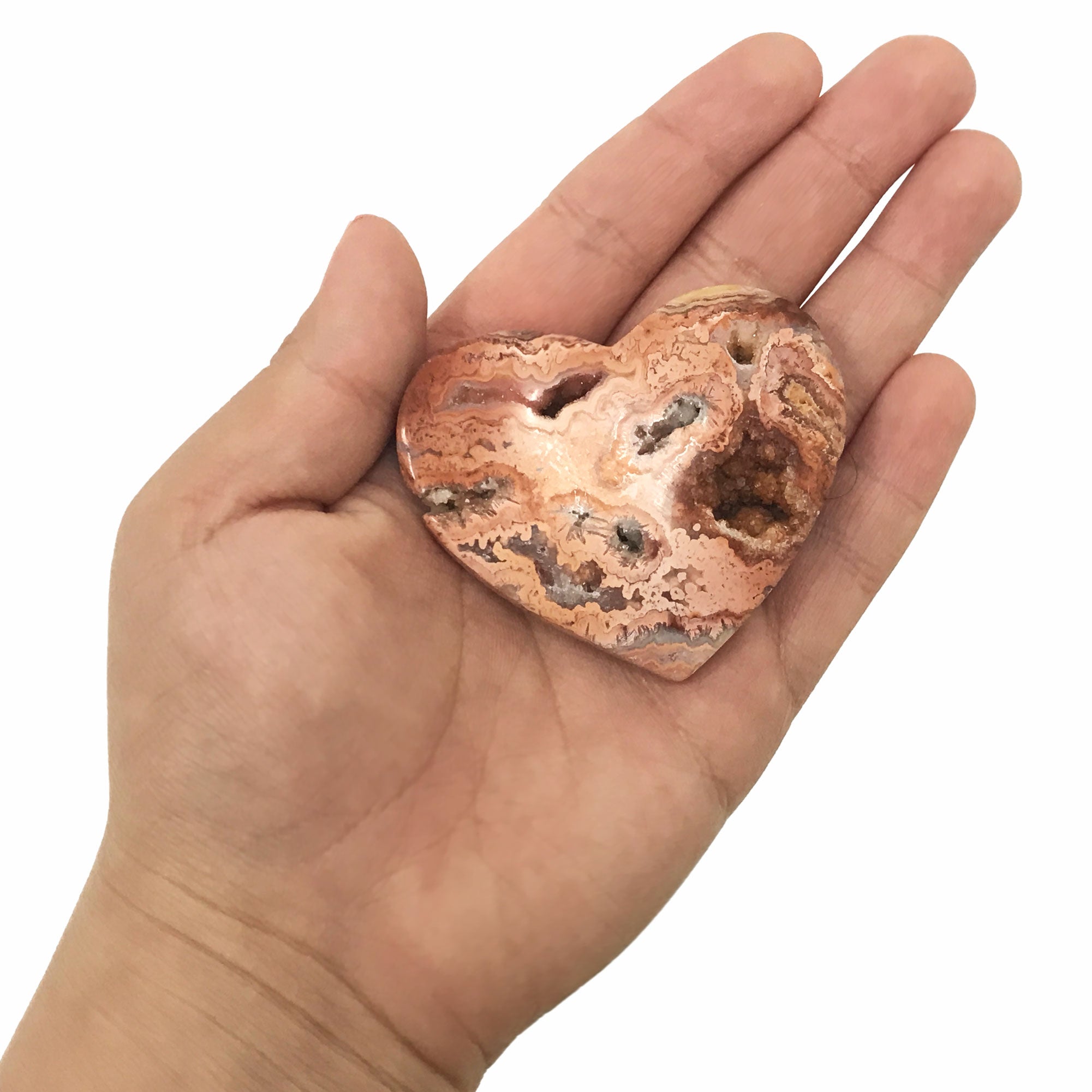 Natural Crazy Lace Agate Heart Crystal Gemstone Pendant - Healing Stone for Love & Positivity - Perfect for Jewelry Making, Meditation & Spiritual Gifts