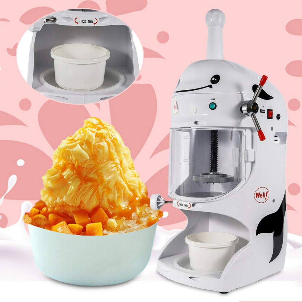 350W Commercial Ice Shaver Machine - Electric Snow Cone Maker & Ice Crusher for Shaved Ice - 110V Heavy Duty Ice Shaving Machine for Coffee Shops, Milk Tea Stores, Restaurants & Hotels - Perfect for Cocktails, Desserts & Summer Treats