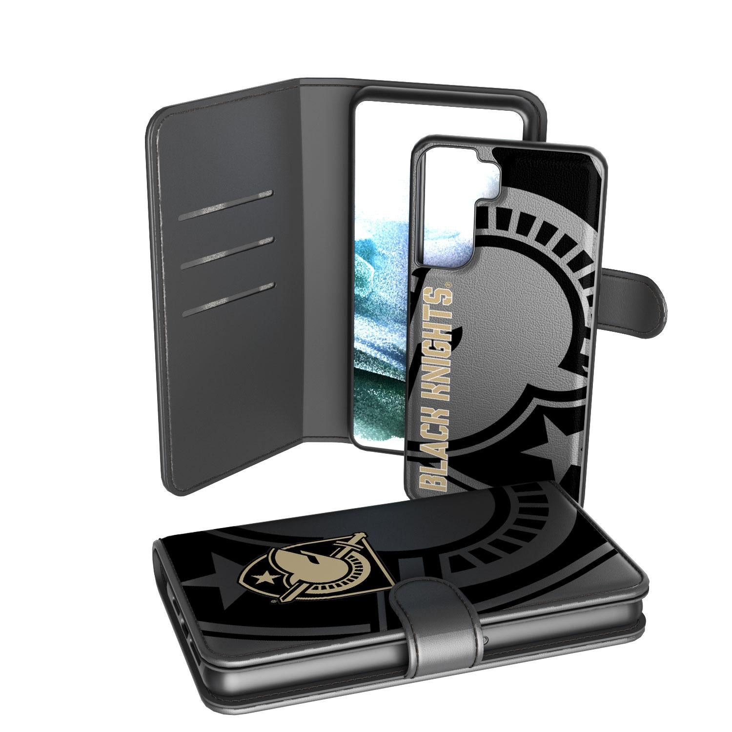 Army Academy Black Knights Tilt Wallet Case for iPhone - Slim RFID Blocking Credit Card Holder with Kickstand | Perfect for Military Fans, Students & Everyday Use
