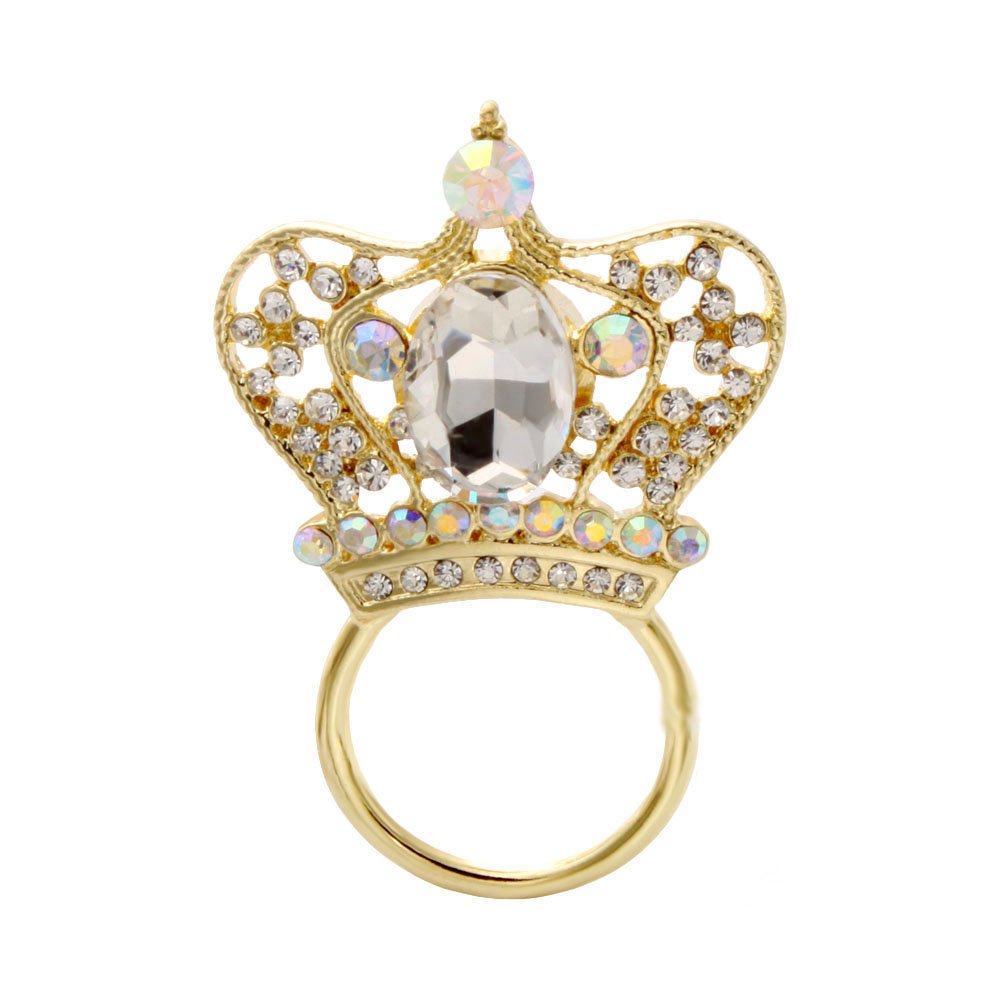 SENFAI Magnetic Eyeglass Holder Brooch - Crystal Crown Design for Reading Glasses - Perfect for Women's Fashion Accessories, Office Wear, and Special Occasions