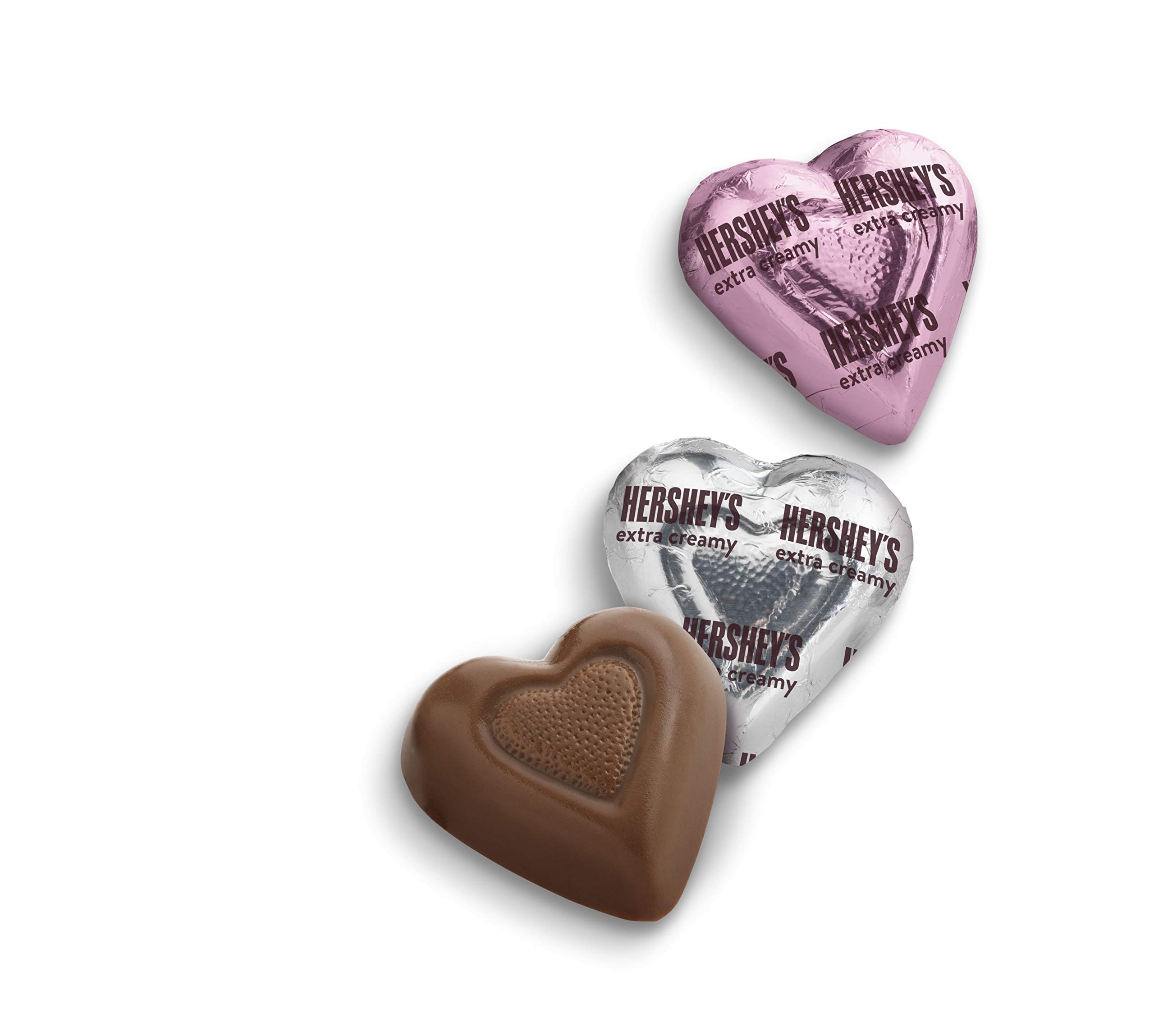 HERSHEY'S Extra Creamy Solid Milk Chocolate Hearts - 10 Oz Bag | Valentine's Day Gifts, Romantic Treats, Party Favors & Sweet Snacks