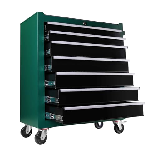 7 Drawers Green + Black