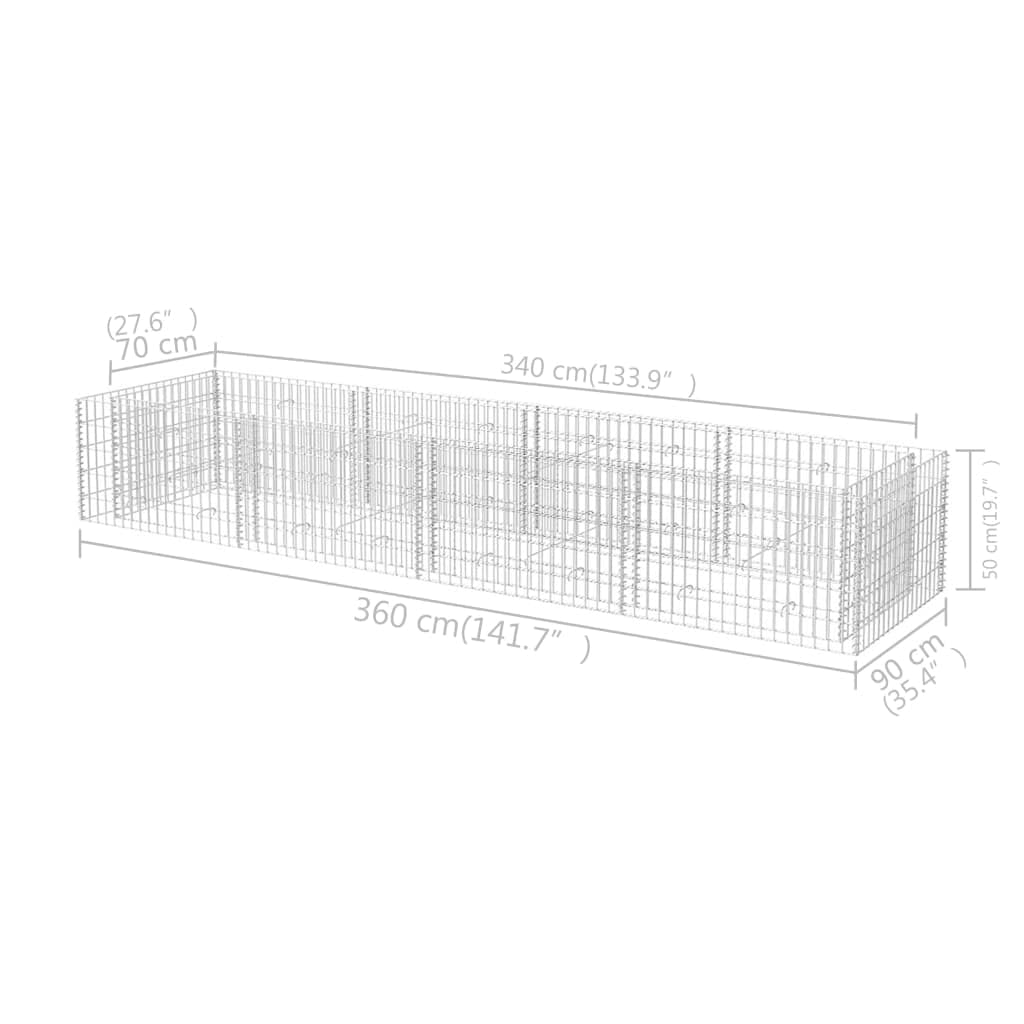 Galvanized Steel Gabion Raised Garden Bed - 141.7