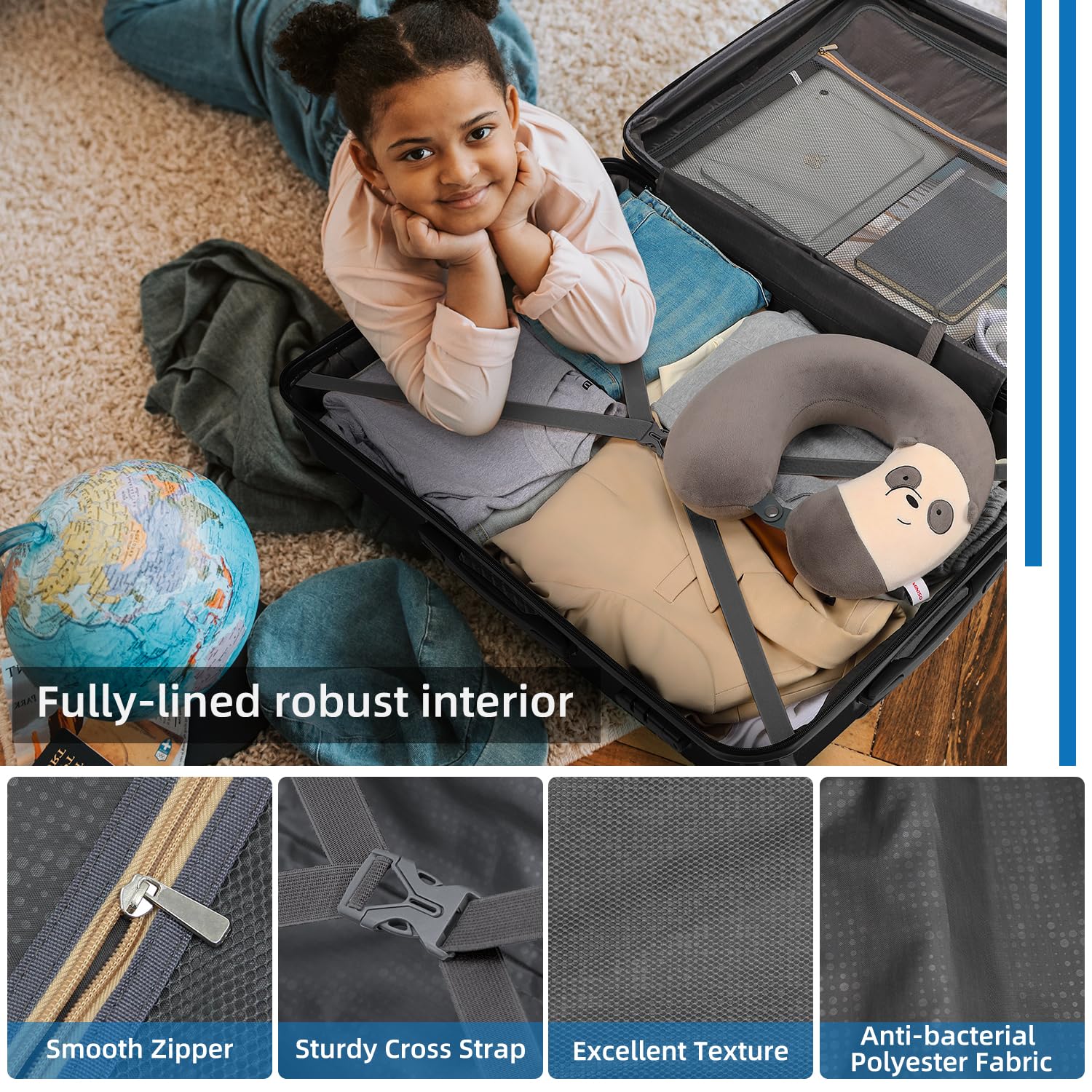 LEAVES KING 5-Piece Expandable Luggage Set with Spinner Wheels - 24