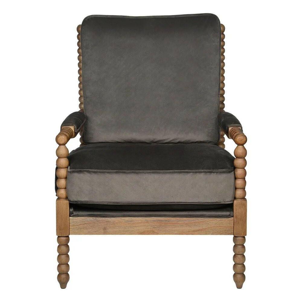 Willow Brownstone Chair 40058 - Modern Accent Chair for Living Room, Bedroom & Office - Comfortable Upholstered Armchair with Sturdy Wooden Legs