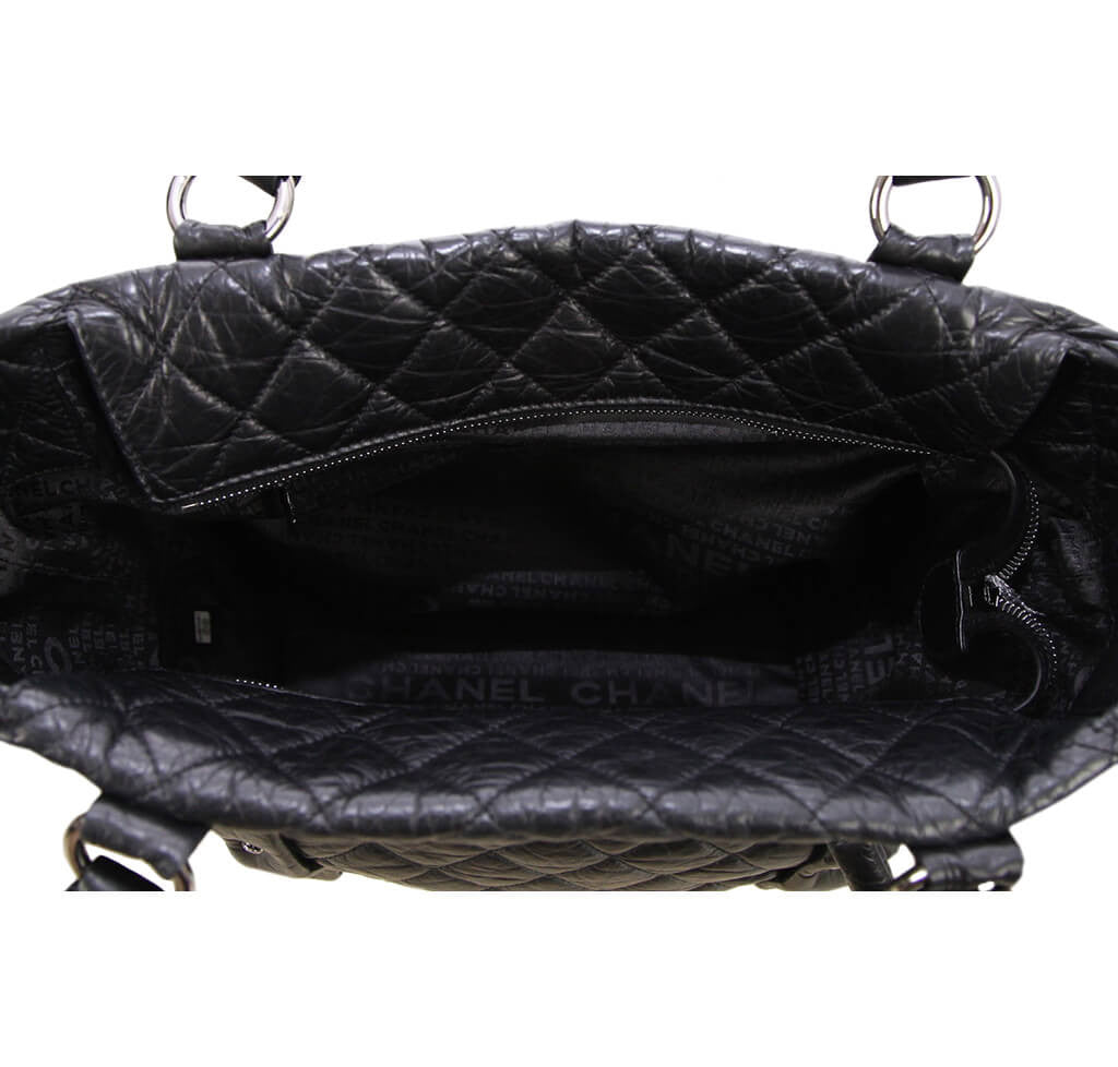 Chanel Grand Shopping Tote Bag - Black Calfskin Leather Handbag for Women | Luxury Designer Tote for Work, Travel & Everyday Use