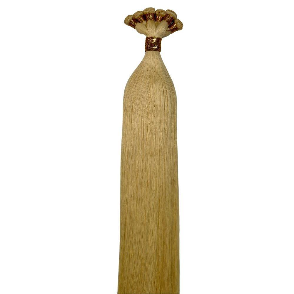Blonde Straight Hand-Tied Hair Wefts for Extensions - Natural Look for Everyday Styling & Special Occasions
