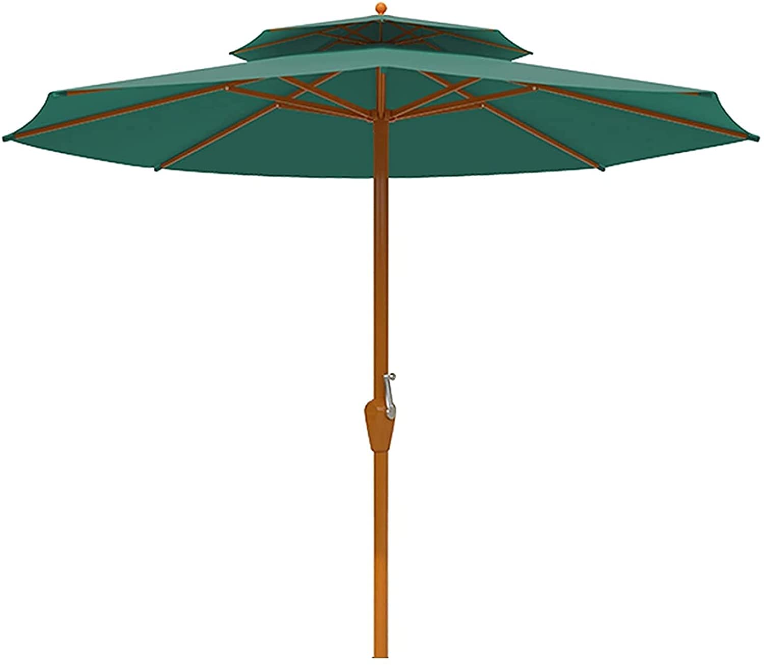 Premium Outdoor Patio Umbrella - 9ft Large Waterproof Garden Parasol with Sunbrella Fabric, Heavy Duty Market Table Umbrella in Green - Perfect for Backyard, Poolside, and Outdoor Dining