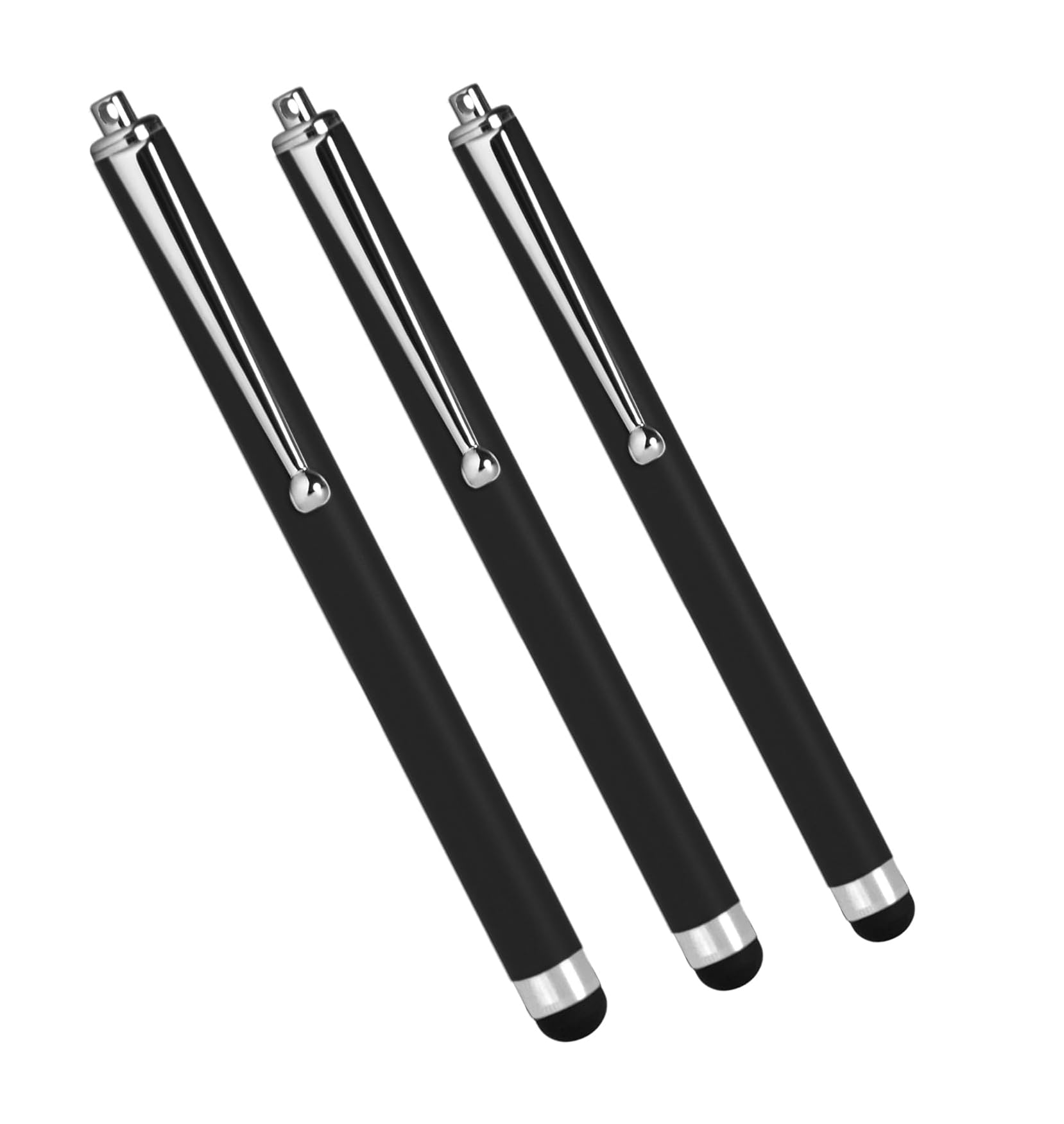 BoxWave Stylus Pen 3-Pack for Carlson Surveyor 2 - Premium Capacitive Stylus for Touchscreens - Jet Black - Perfect for Drawing, Note-Taking & Digital Signatures on Tablets & Smartphones