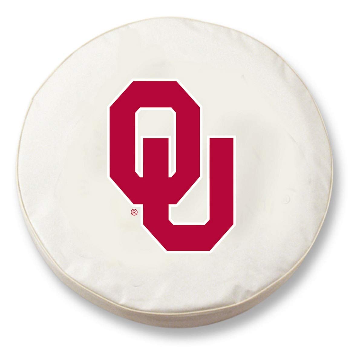 Oklahoma Sooners White Vinyl Spare Tire Cover by Holland Bar Stool Co. - Durable Fitted Car Tire Protector for SUVs, Trucks & Trailers - Perfect for Tailgating, Camping & Outdoor Adventures