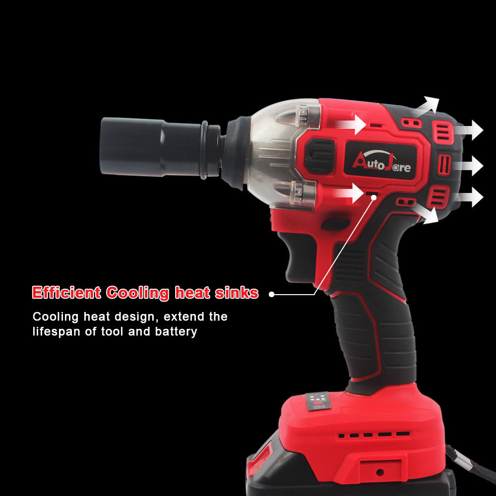 1/2 Inch 21V Brushless Impact Wrench - High Torque Electric Ratchet Gun with Battery - Perfect for Automotive Repair, Construction & DIY Projects
