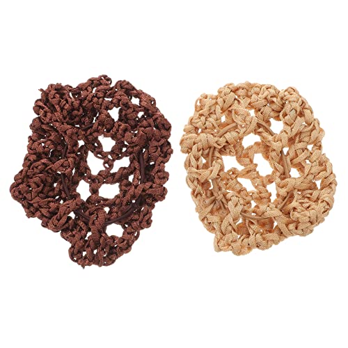 FRCOLOR 2PCS Handcrafted Satin Bonnet & Mesh Hair Net for Girls - Soft Crochet Hair Nets for Sleeping, Plopping, and Styling - Perfect for Nighttime Hair Protection and Curly Hair Care