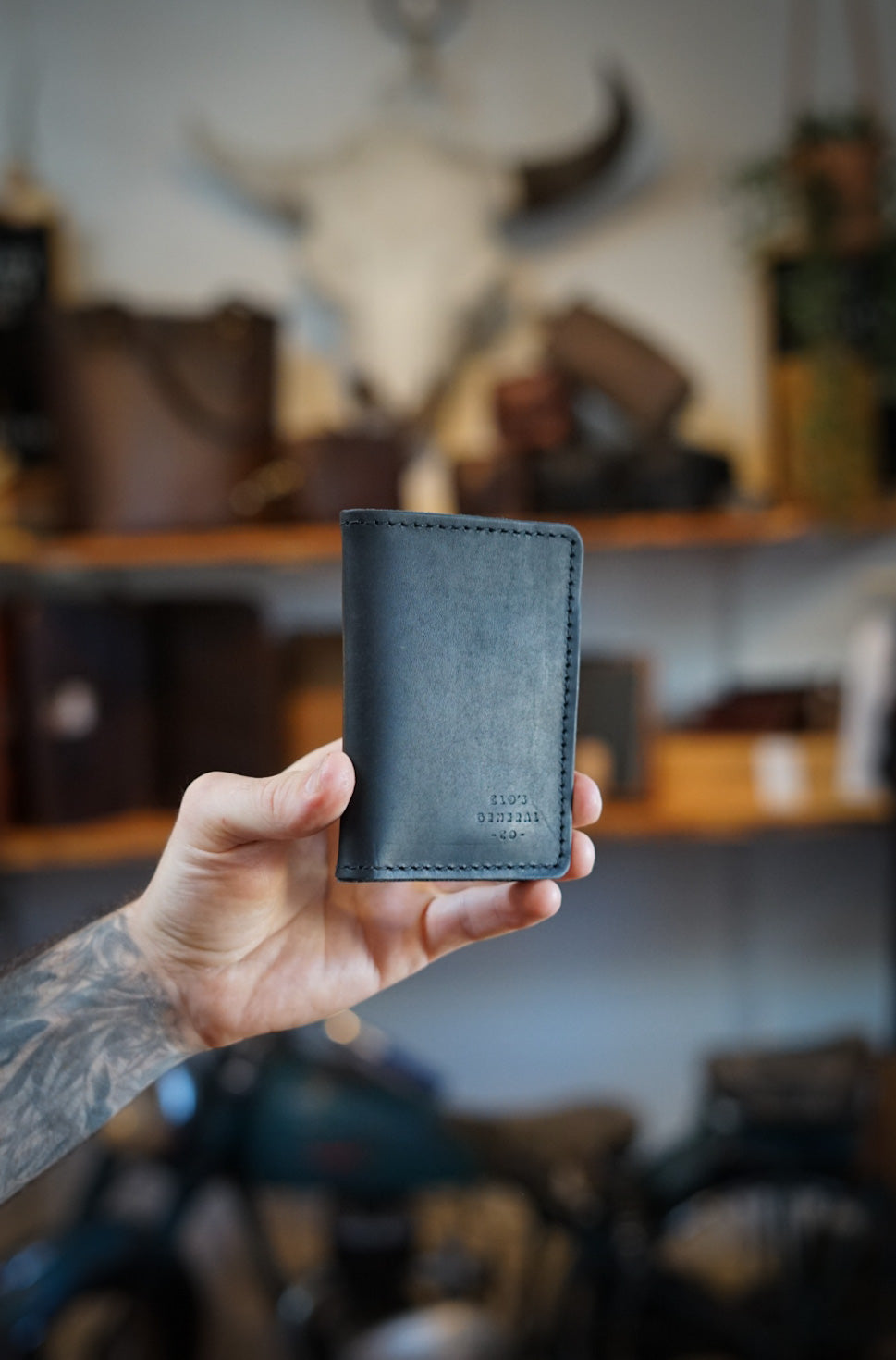 Mini Trucker Wallet - Slim RFID Blocking Bifold Wallet for Men (Flat Black) | Perfect for Travel, Everyday Carry & Minimalist Lifestyle