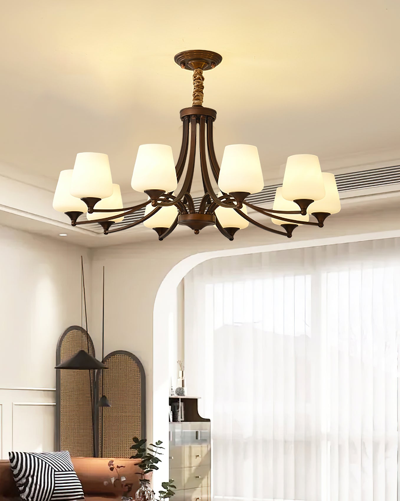 Adalyn Crystal Chandelier - Modern 6-Light Ceiling Fixture with LED Bulbs for Dining Room, Living Room & Bedroom Lighting