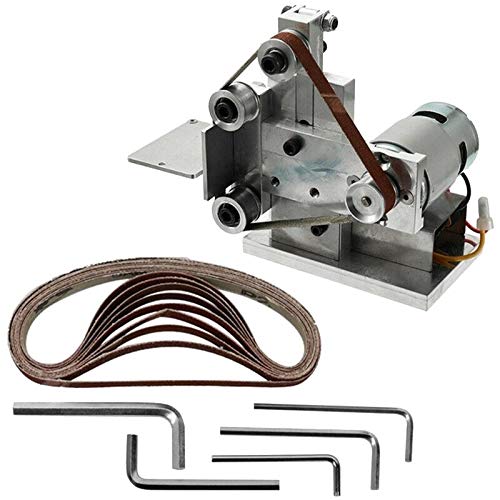 Mini Electric Belt Sander - DIY Polishing & Grinding Machine with Abrasive Tools for Woodworking, Metal Sharpening & Craft Projects (Ships From China)
