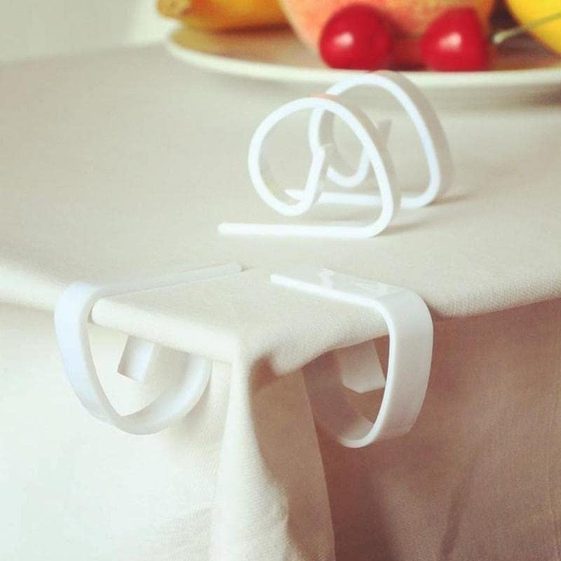 8-Pack ABS Tablecloth Clips - Heavy Duty Table Cover Clamps for Picnic, Wedding, Party & Outdoor Events - Secure Tablecloth Holder for Prom, Banquet & Home Use (White, One Size)