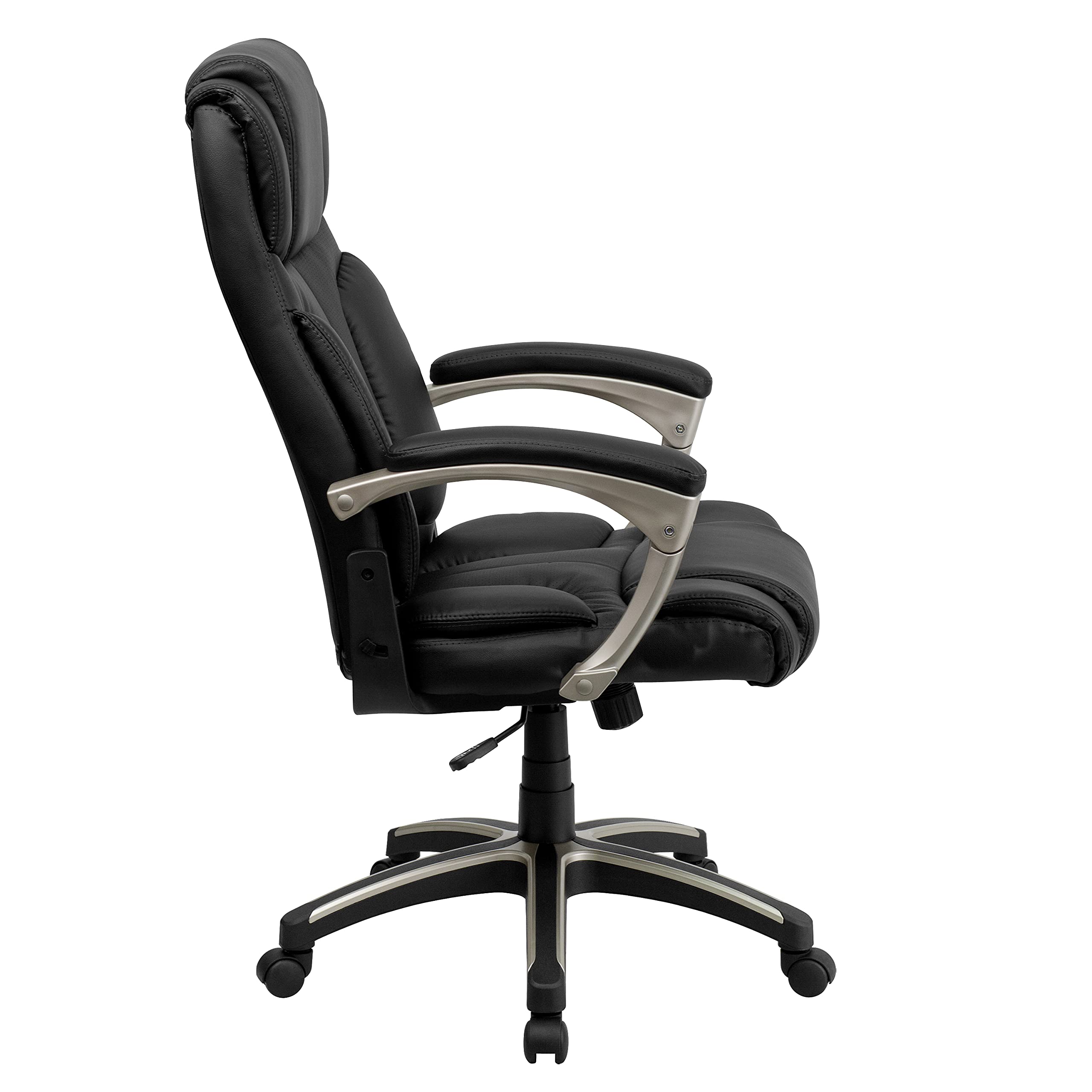 Premium High Back Ergonomic Executive Office Chair - Black LeatherSoft Swivel Chair with Adjustable Arms for Home & Office Workspace Comfort
